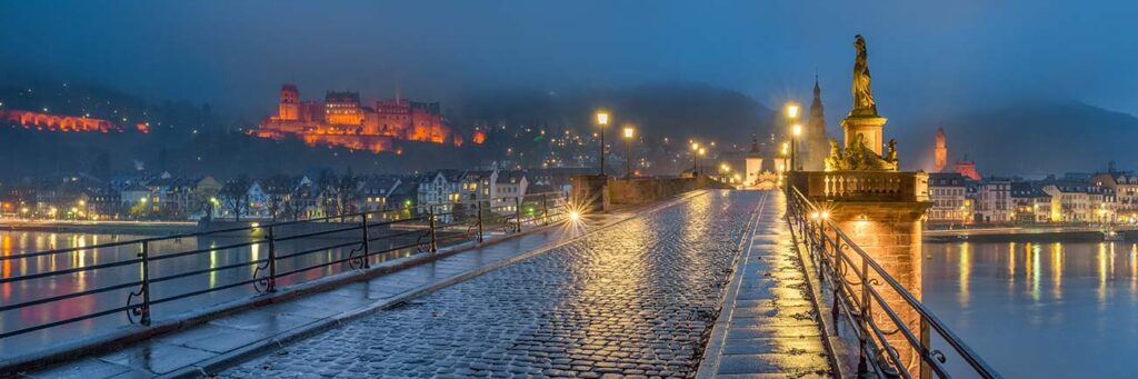 Heidelberg Panorama bei Nacht