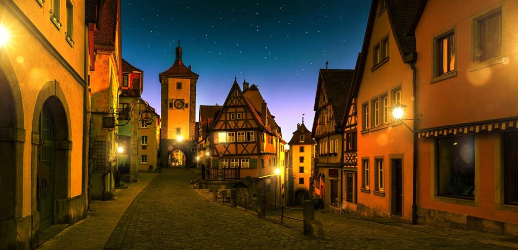 Rothenburg ob der tauber panorama nacht