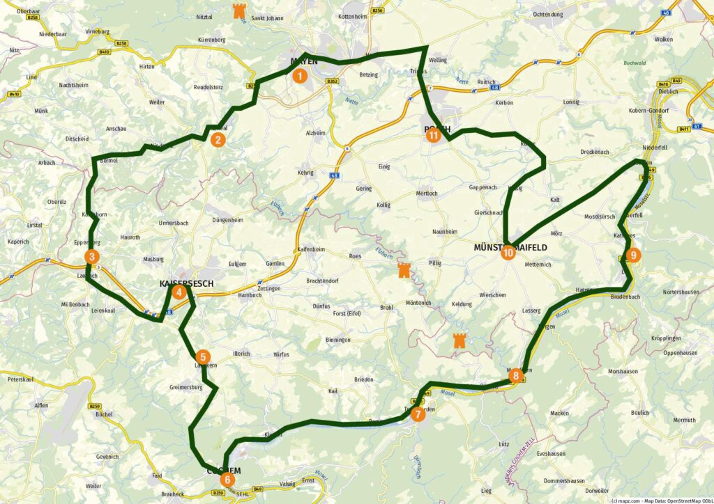 Moselschiefer Straße Karte
