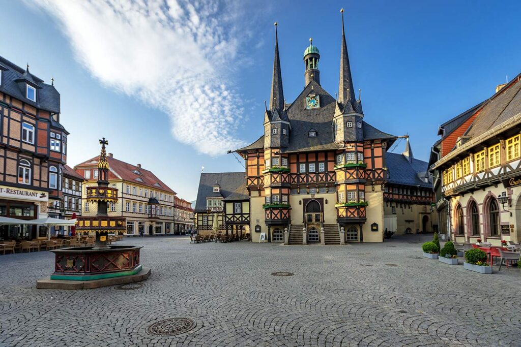 Wernigerode Rathaus und Brunnen