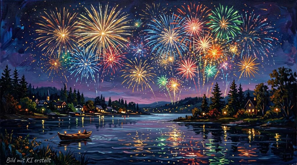 Feuerwerk am See