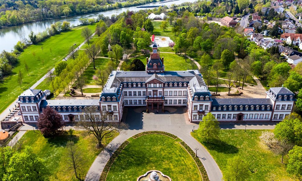 schloss philippsruhe in Hanau luftaufnahme
