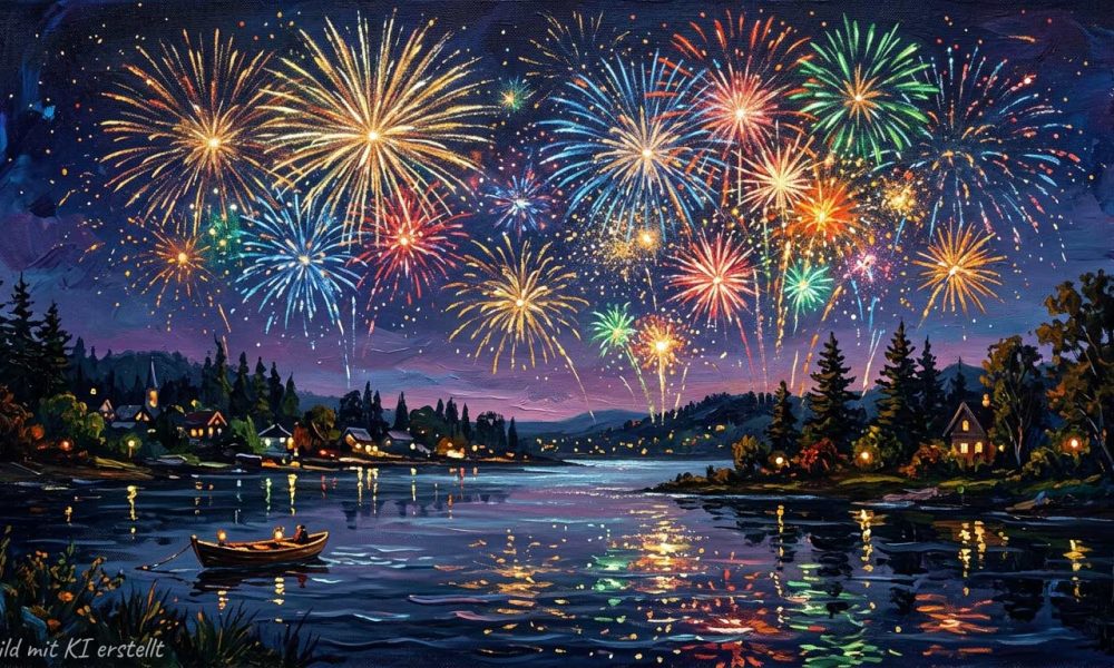 Feuerwerk am See